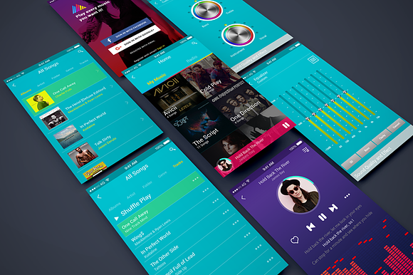 Musictris (Music App Ui) in UI Kits and Libraries - product preview 1