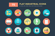 75 Flat Industrial Vector Icons 