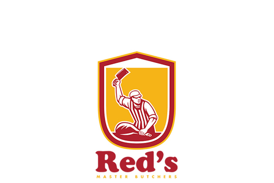 Red's Master Butcher Retro Logo in Logo Templates - product preview 8