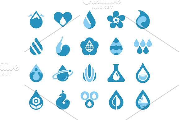 Water Drops. 20 Logo Templates. in Templates - product preview 2