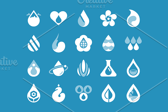 Water Drops. 20 Logo Templates. in Templates - product preview 3