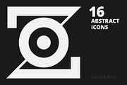 16 Abstract Icons. Sound & Music