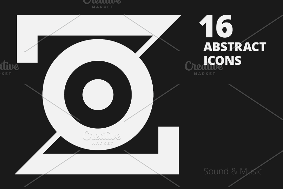 16 Abstract Icons. Sound & Music in Logo Templates - product preview 8