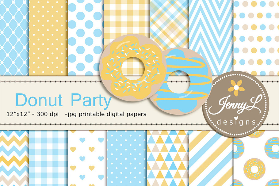 Donut Digital Paper & Clipart Boy