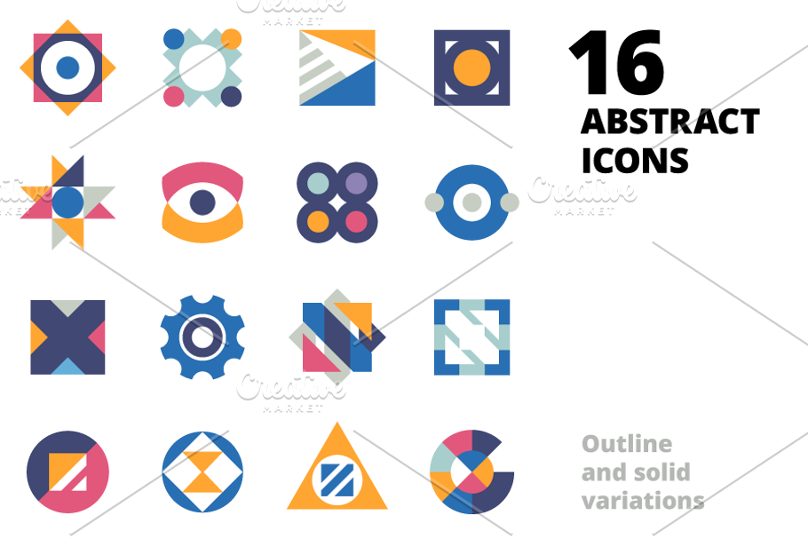 16 Abstract Icons in Logo Templates - product preview 8