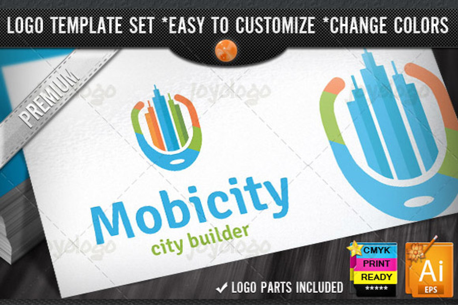 Retro Builder City Mobile Logo