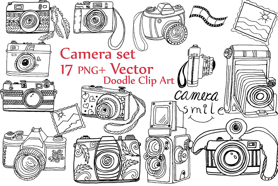 Doodle camera clipart