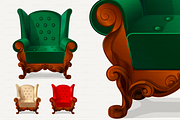 vector Set retro armchairs