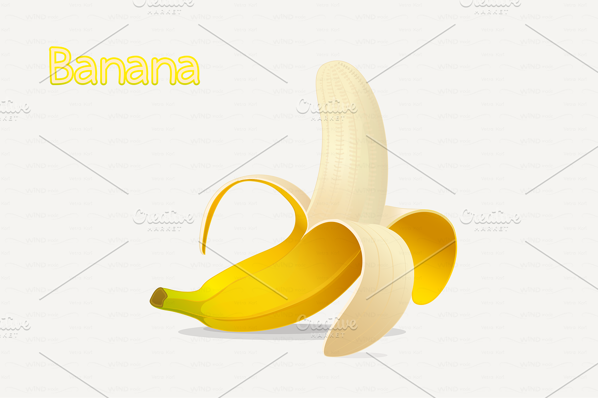 vector Cartoon banana in Cartoon Icons - product preview 8