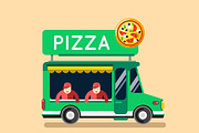Food truck pizza cafe