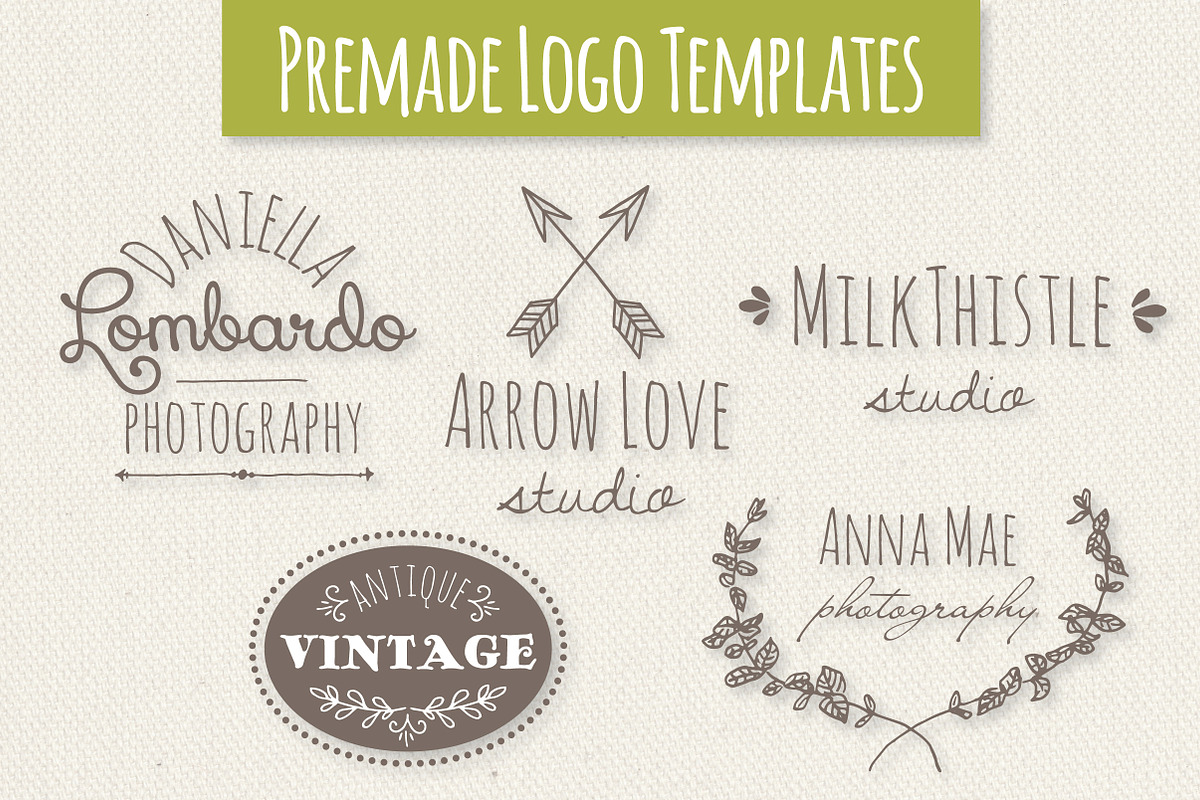 Cute Premade Logo Templates - Set 3 in Logo Templates - product preview 8