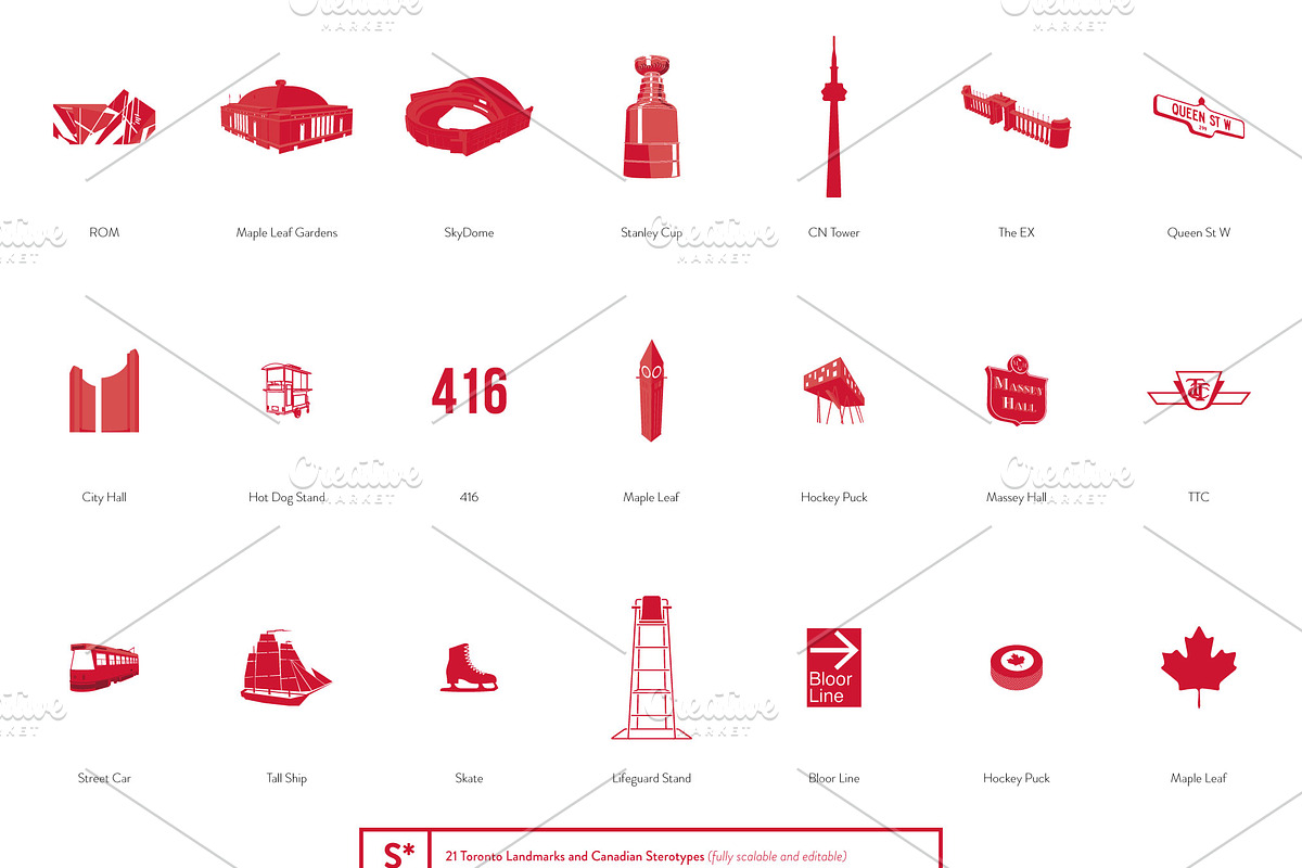 Toronto Landmarks and Stereotypes in Illustrations - product preview 8