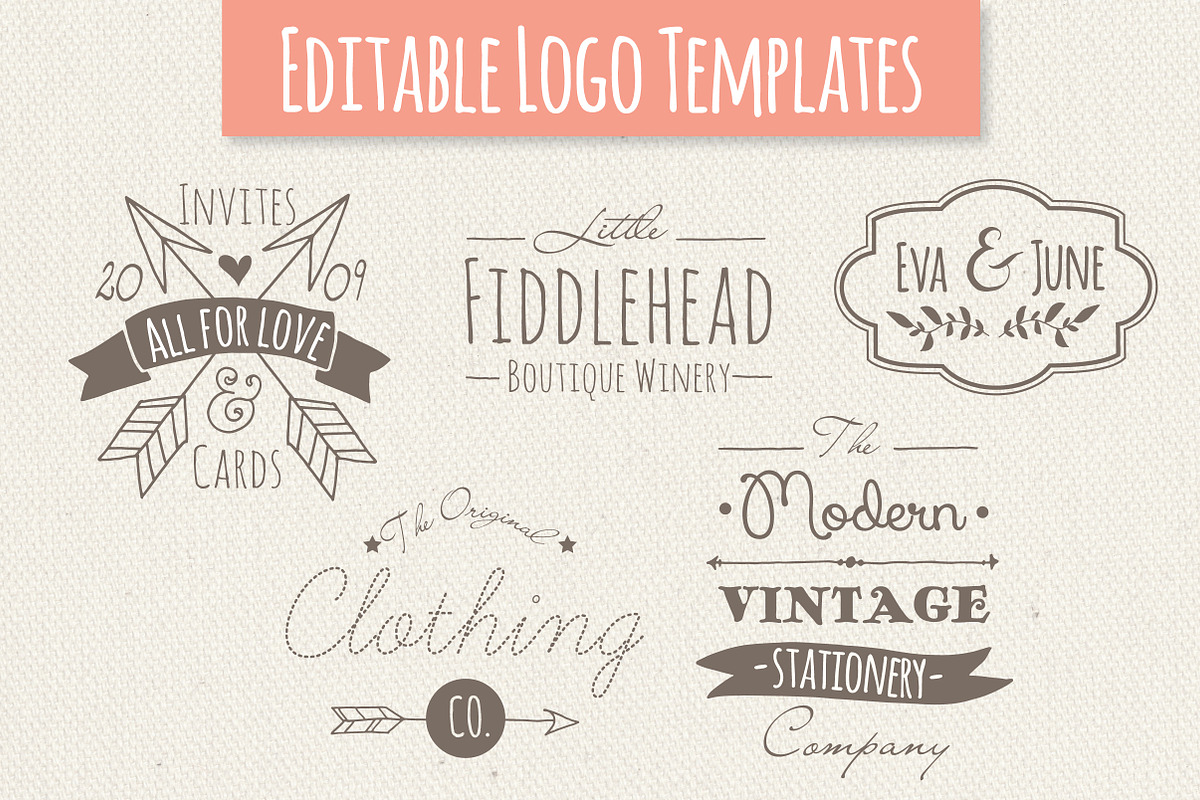 Cute Premade Logo Templates - Set 4 in Logo Templates - product preview 8