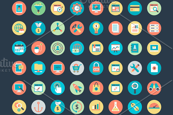 100+ Flat Internet Marketing Icons  in Graphics - product preview 2