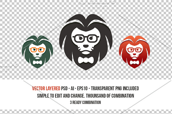 Geek Lion Business Flat Vector Logo in Logo Templates - product preview 1