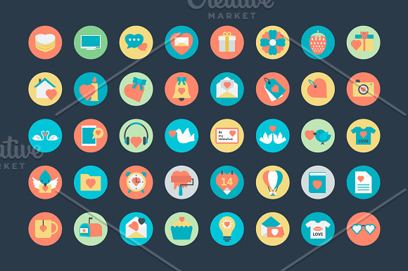 100+ Flat Valentine Day Icons  in Graphics - product preview 2