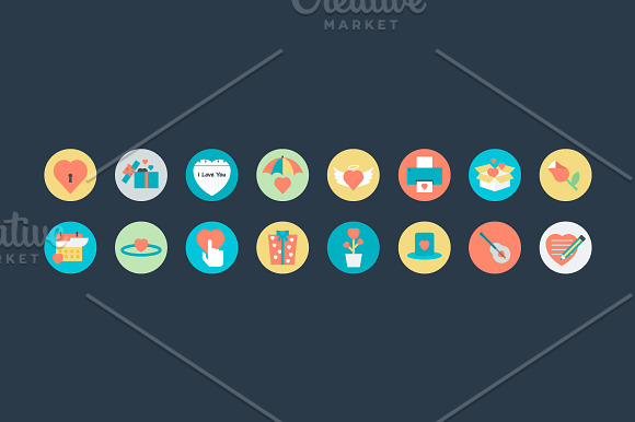 100+ Flat Valentine Day Icons  in Graphics - product preview 3