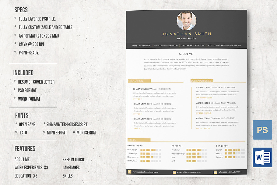 Resume & Cover Letter  in Letter Templates - product preview 8