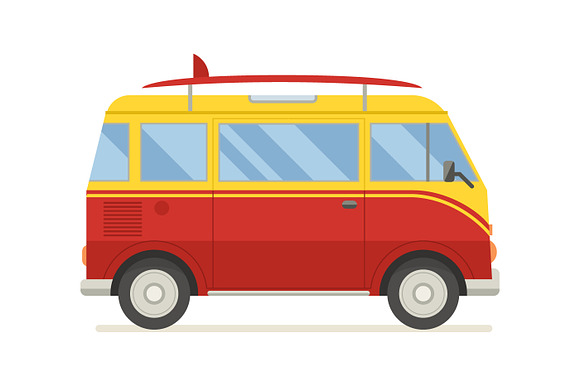 Travel Van Bus Collection in Illustrations - product preview 1