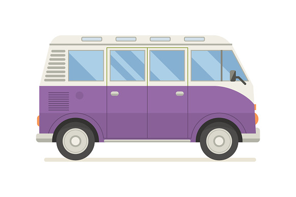 Travel Van Bus Collection in Illustrations - product preview 3