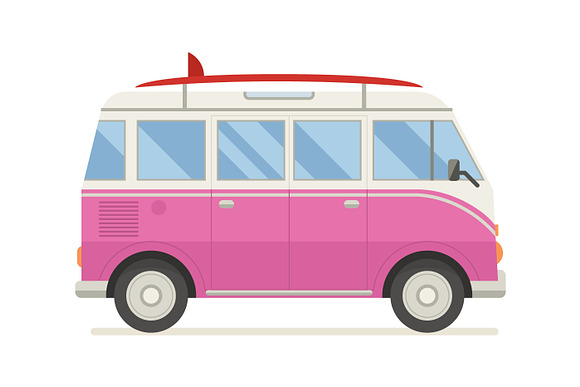 Travel Van Bus Collection in Illustrations - product preview 5