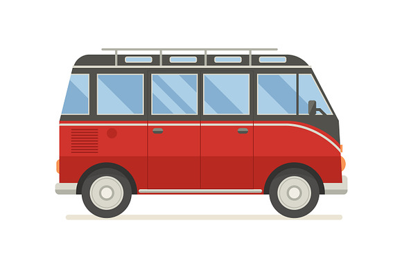 Travel Van Bus Collection in Illustrations - product preview 8
