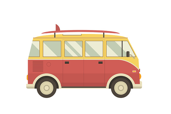Rv Campers Travel Backgrounds Set in Illustrations - product preview 6
