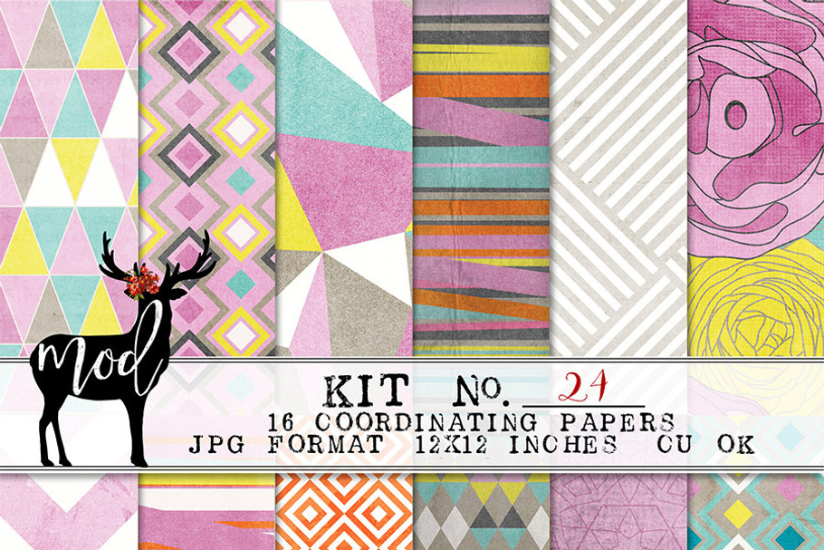 Background Paper Kit 24 in Patterns - product preview 8