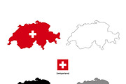 Switzerland country silhouettes
