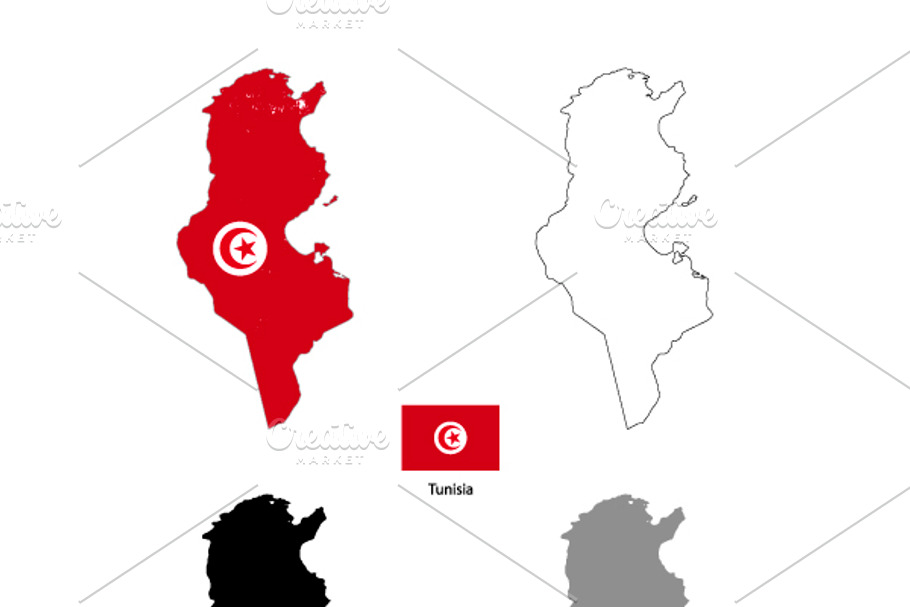 Tunisia country silhouettes