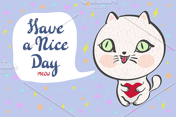 baby cat. Have a nice day vector in Graphics - product preview 1