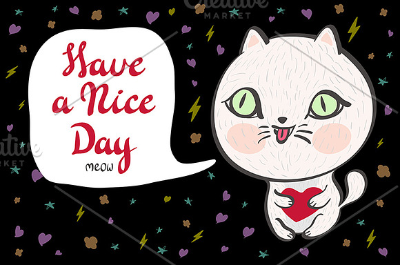 baby cat. Have a nice day vector in Graphics - product preview 3