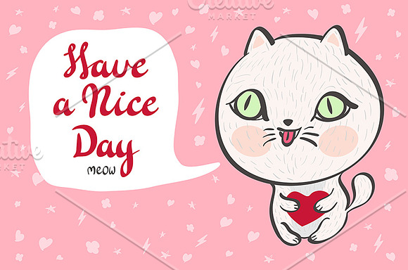 baby cat. Have a nice day vector in Graphics - product preview 4