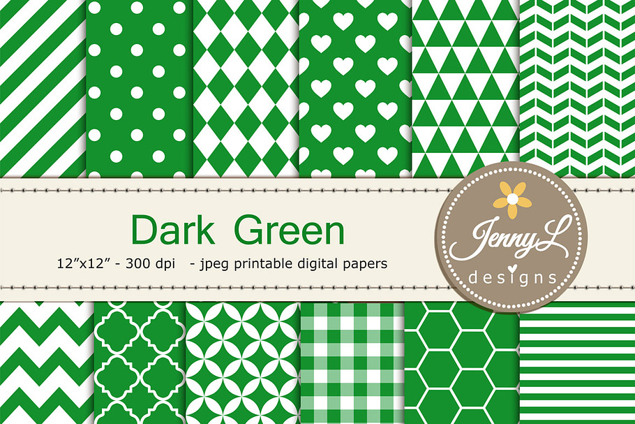 Green Digital Papers in Patterns - product preview 8