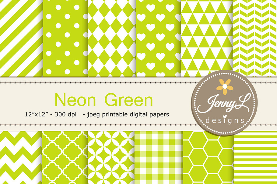 Neon Green Digital Paper