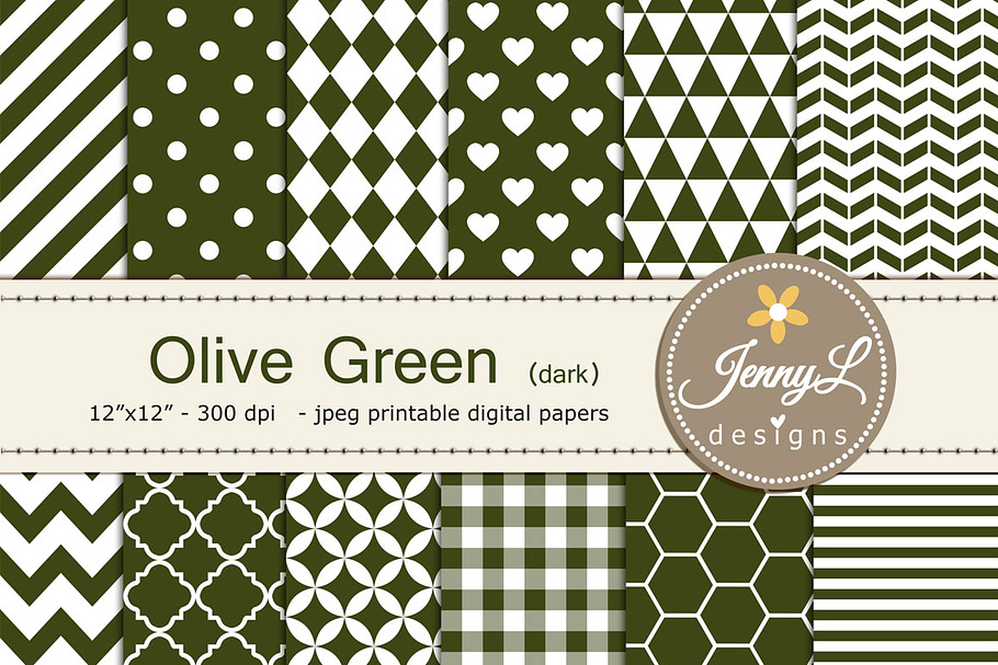 Olive Green Digital Paper