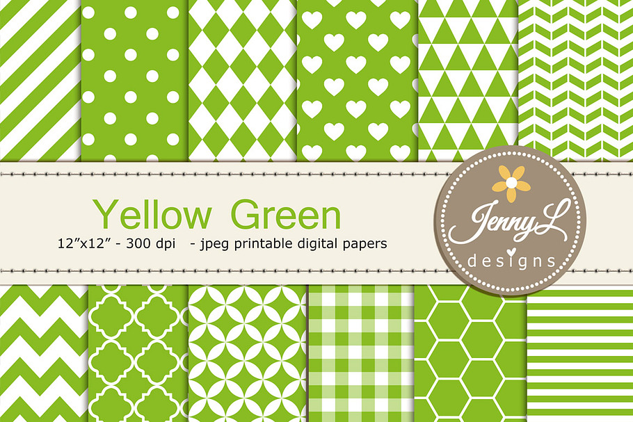 Yellow Green Digital Paper