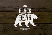 Vintage Label Black Bear