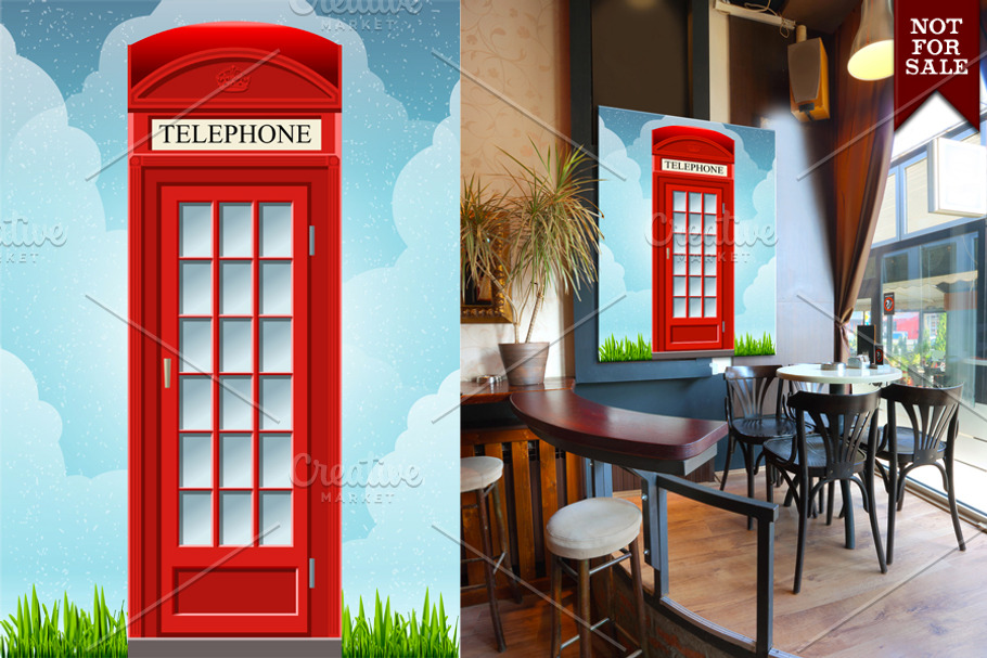Red English Telephone Box in Illustrations - product preview 8