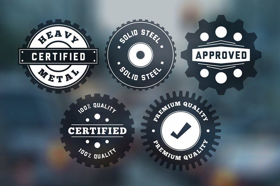 Vintage "Gear" Badges Vector Pack in Graphics - product preview 8