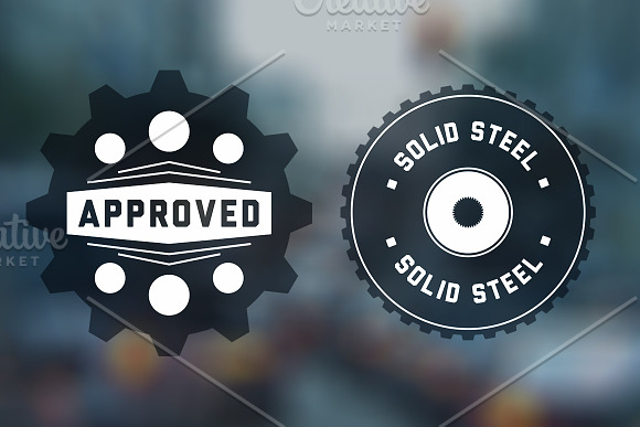 Vintage "Gear" Badges Vector Pack in Graphics - product preview 2