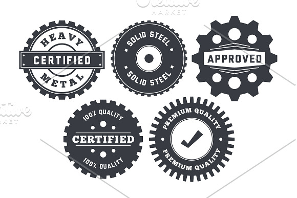 Vintage "Gear" Badges Vector Pack in Graphics - product preview 4
