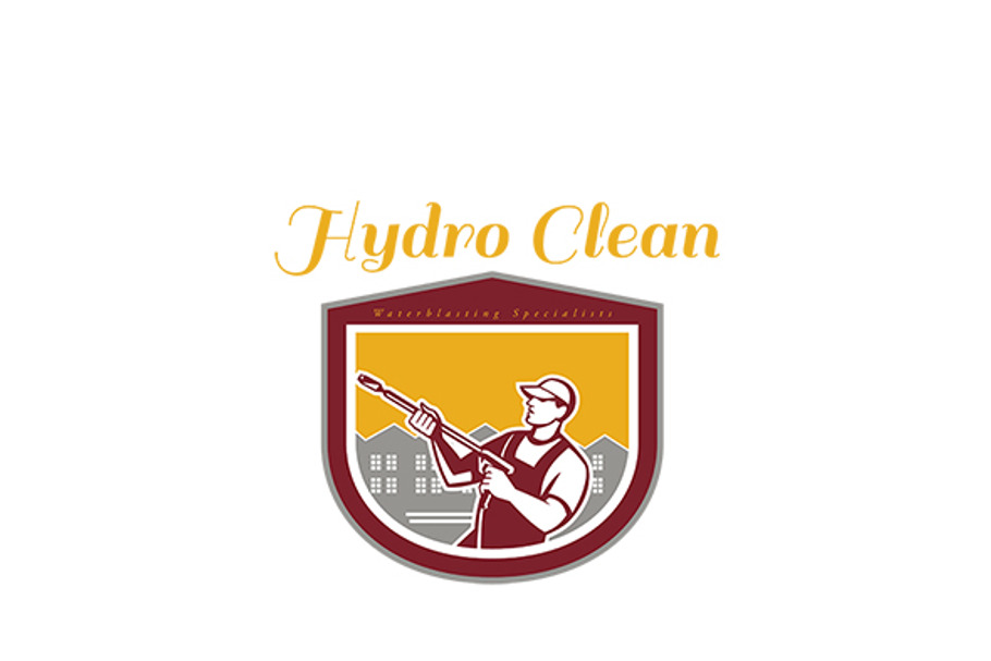 Hydro Clean Waterblasting Logo in Logo Templates - product preview 8