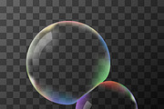 Transparent vector soap bubbles