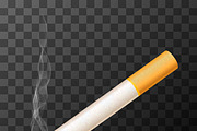 Vector cigarette with white smoke