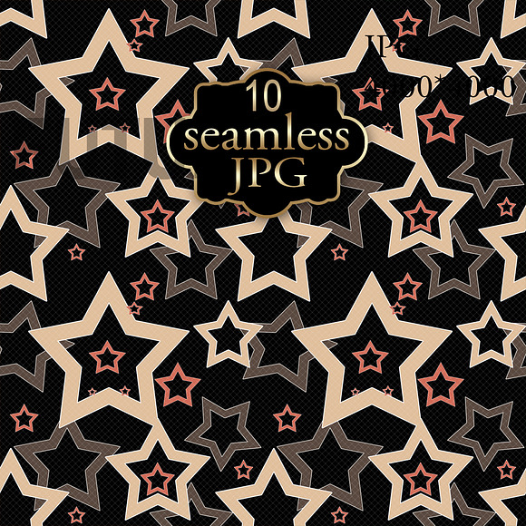 Set of 10 Star patterns in Patterns - product preview 2