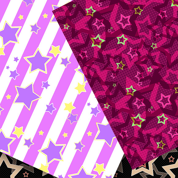 Set of 10 Star patterns in Patterns - product preview 3