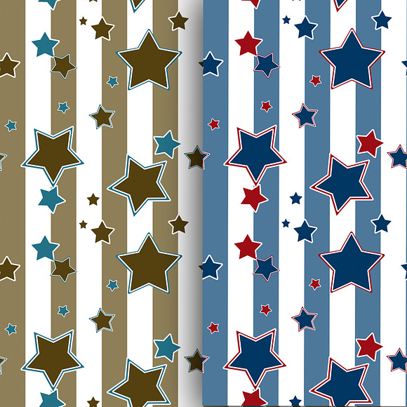 Set of 10 Star patterns in Patterns - product preview 5