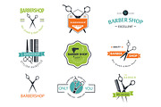   Barber shop logo elements.