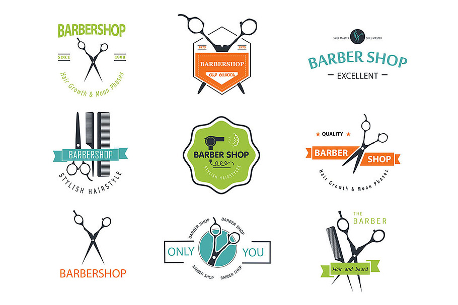   Barber shop logo elements. in Logo Icons - product preview 8